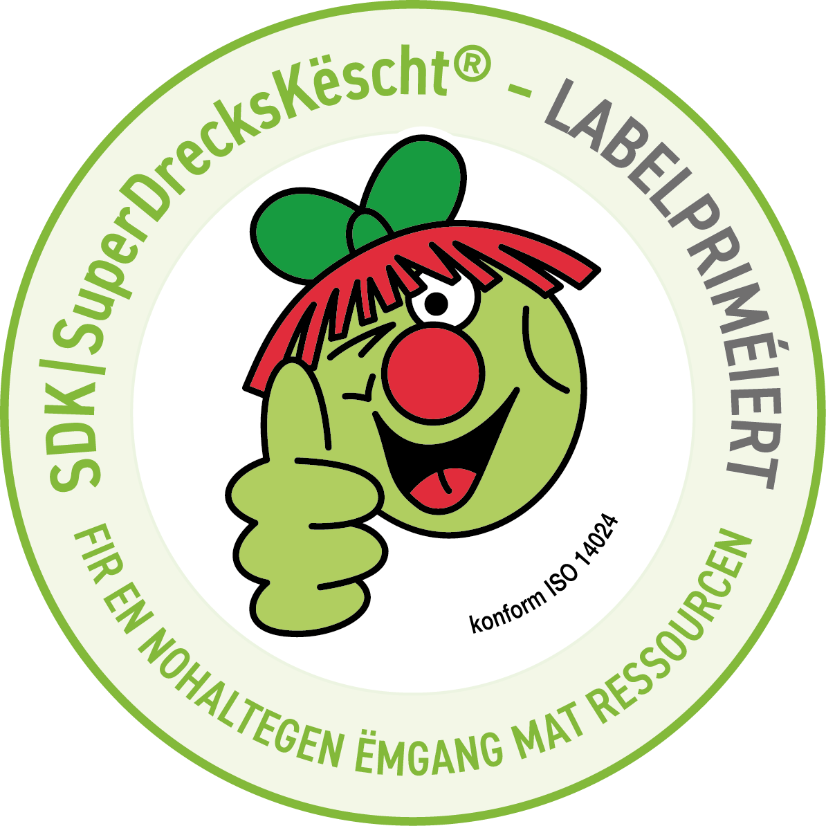 SDK SuperDrecksKëscht — Labelpriméiert